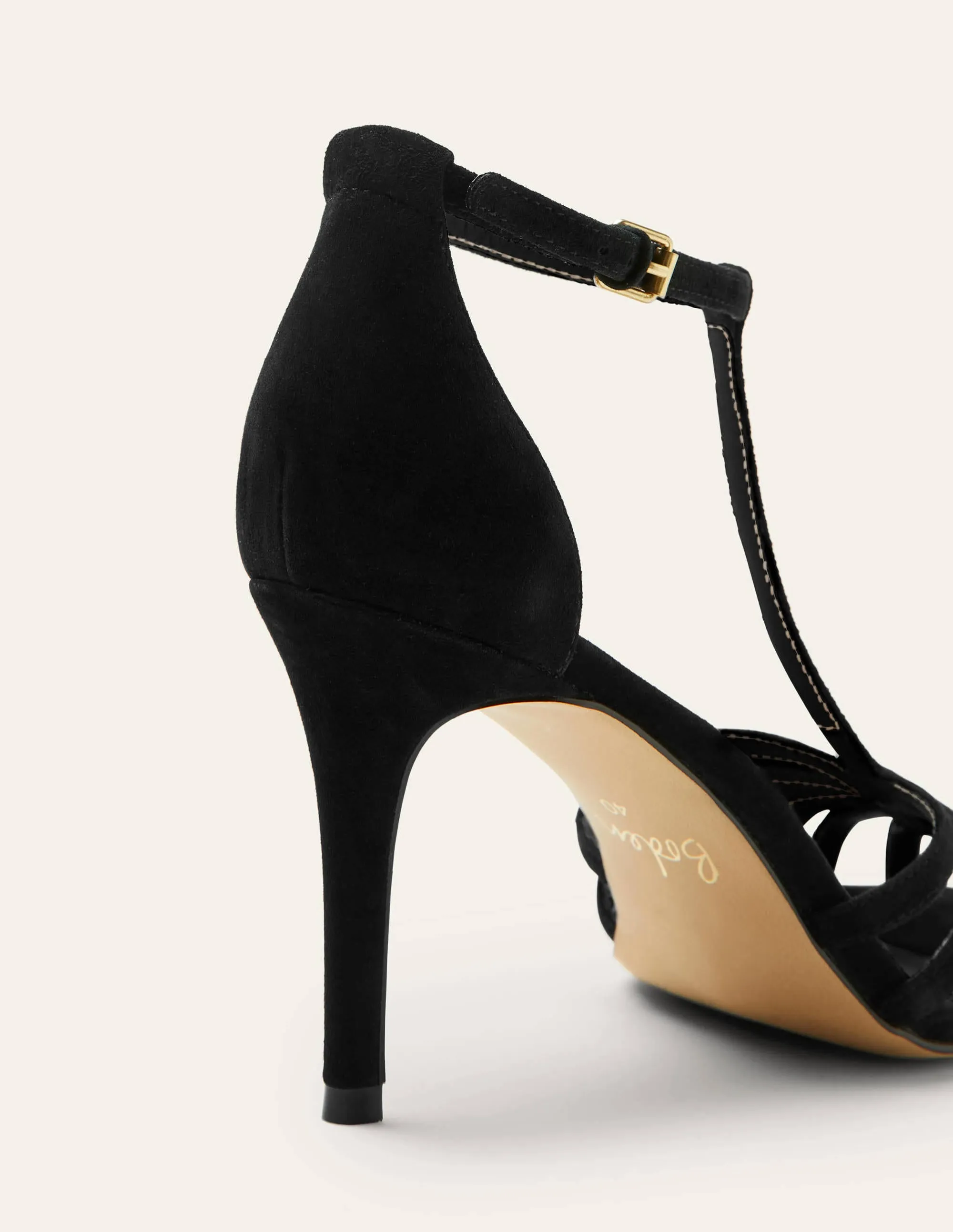 Tess Cage Heel Sandals-Black